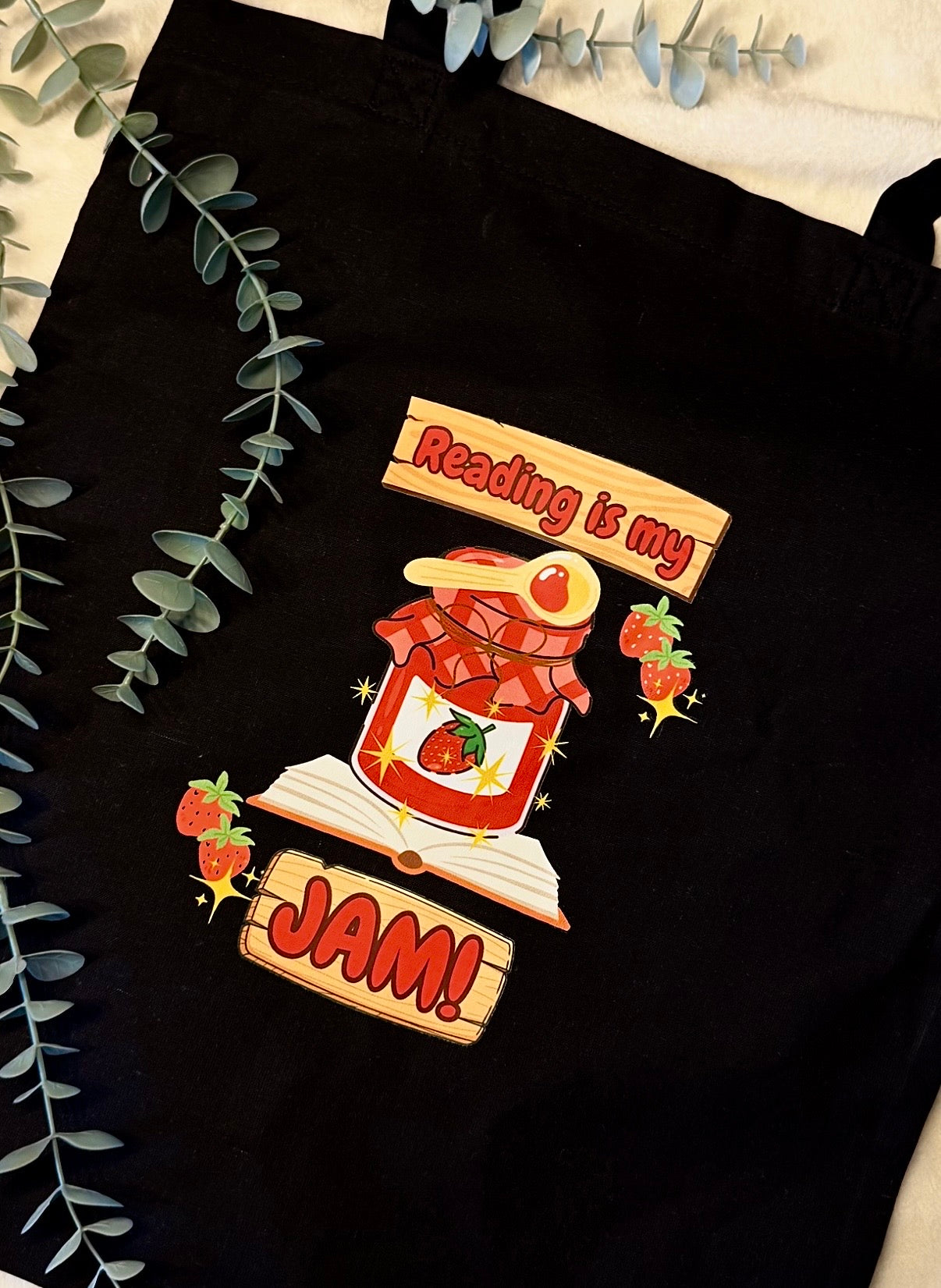 “Reading is my jam” Tote Bag