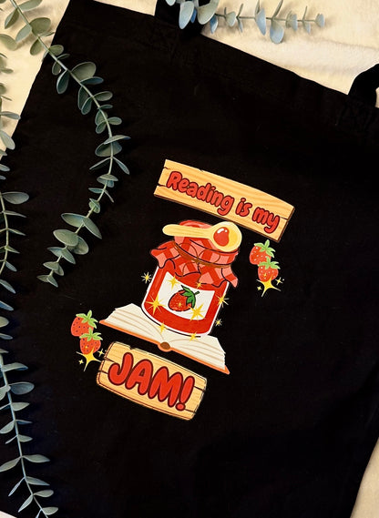 “Reading is my jam” Tote Bag