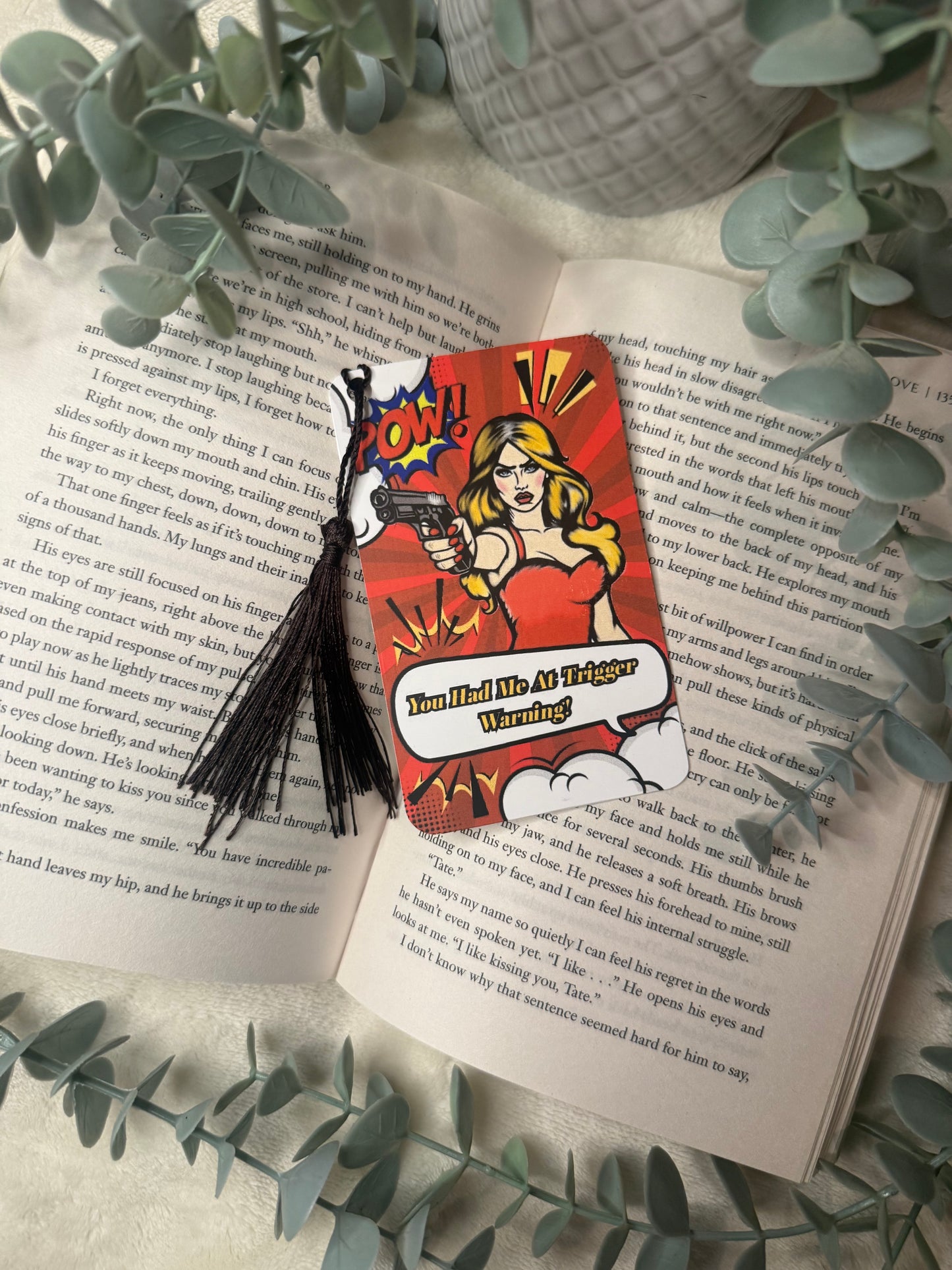 “You had me at trigger warning” comic Bookmark