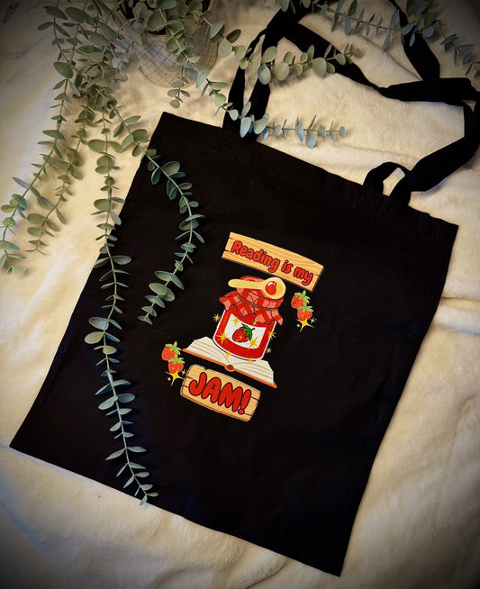 “Reading is my jam” Tote Bag