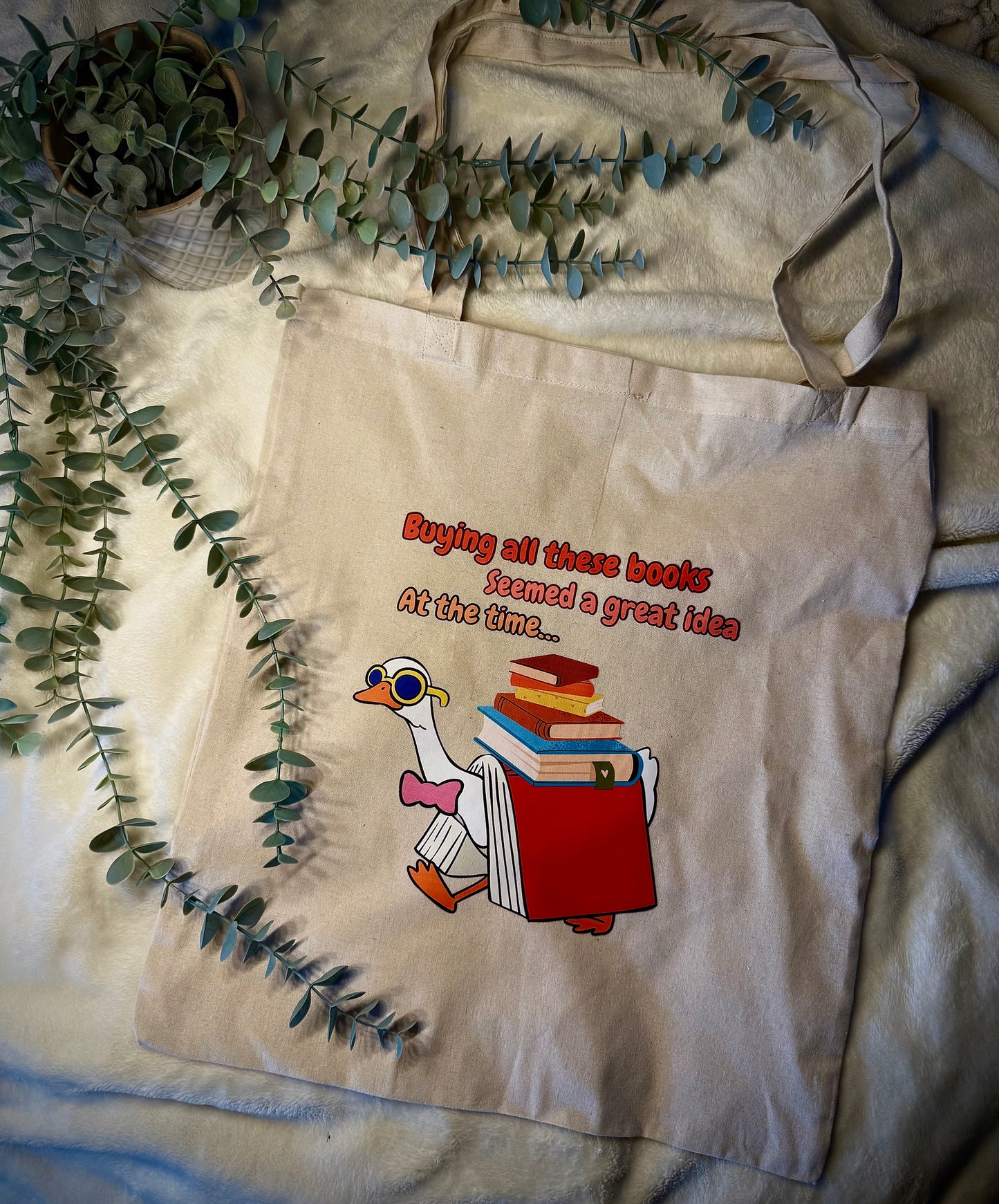 “Buying all these books seemed a great idea at the time” Tote Bag