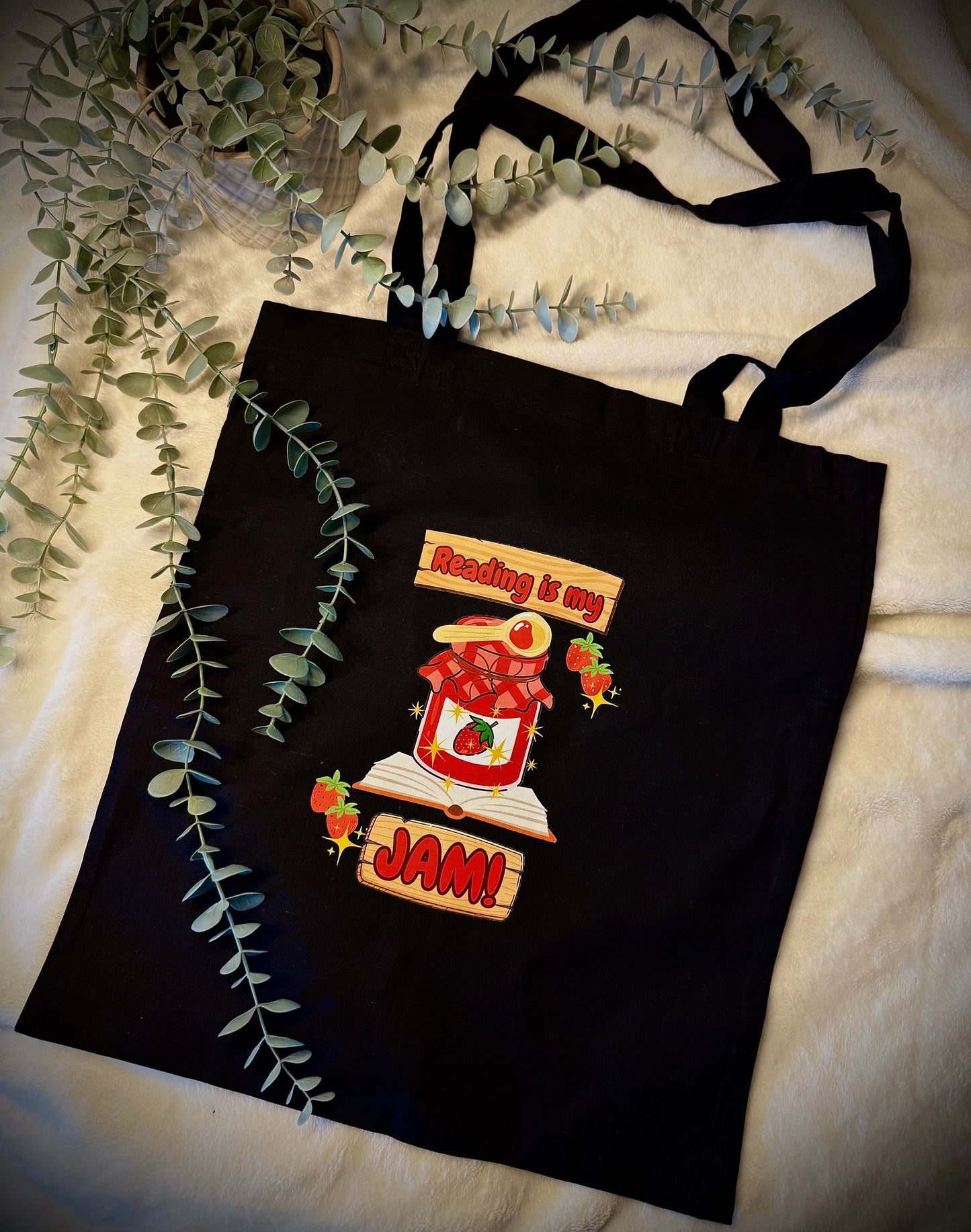 “Reading is my jam” Tote Bag