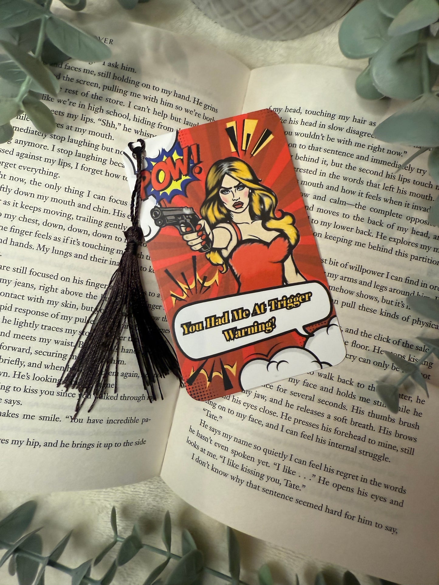 “You had me at trigger warning” comic Bookmark
