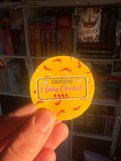 Caution Spicy Content Sticker
